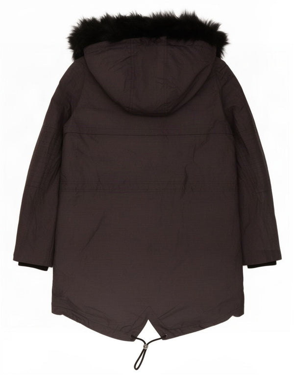 Giacca Parka con cappuccio da donna Marks & Spencer UK 12 Medium Blu Navy Poliammide