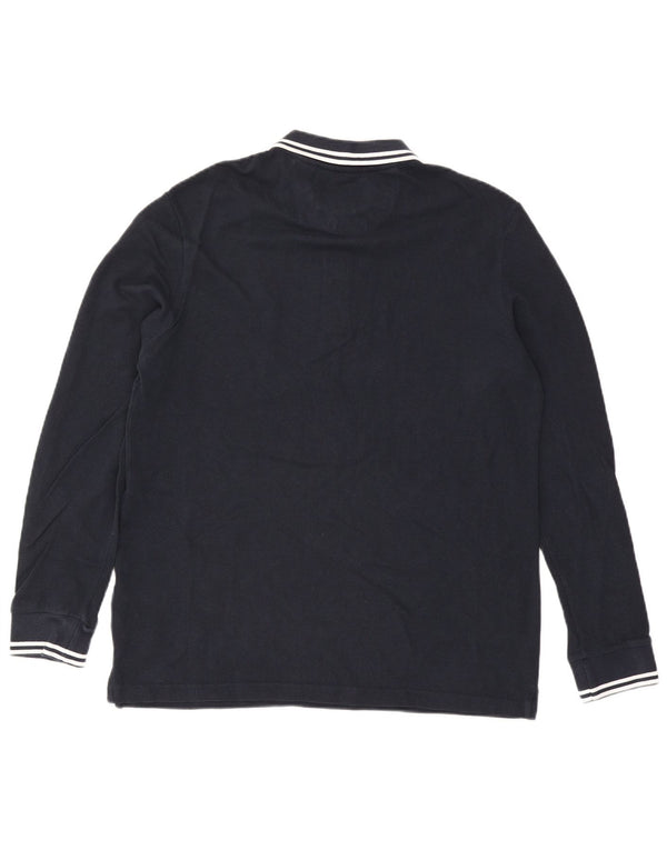 Polo da uomo a maniche lunghe Lyle & Scott XL in cotone blu navy