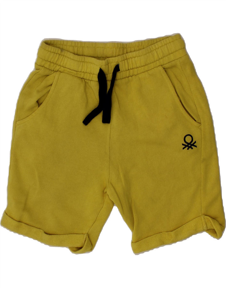 BENETTON Boys Sport Shorts 11-12 Years Yellow Vintage Benetton and Second-Hand Benetton from Messina Hembry 