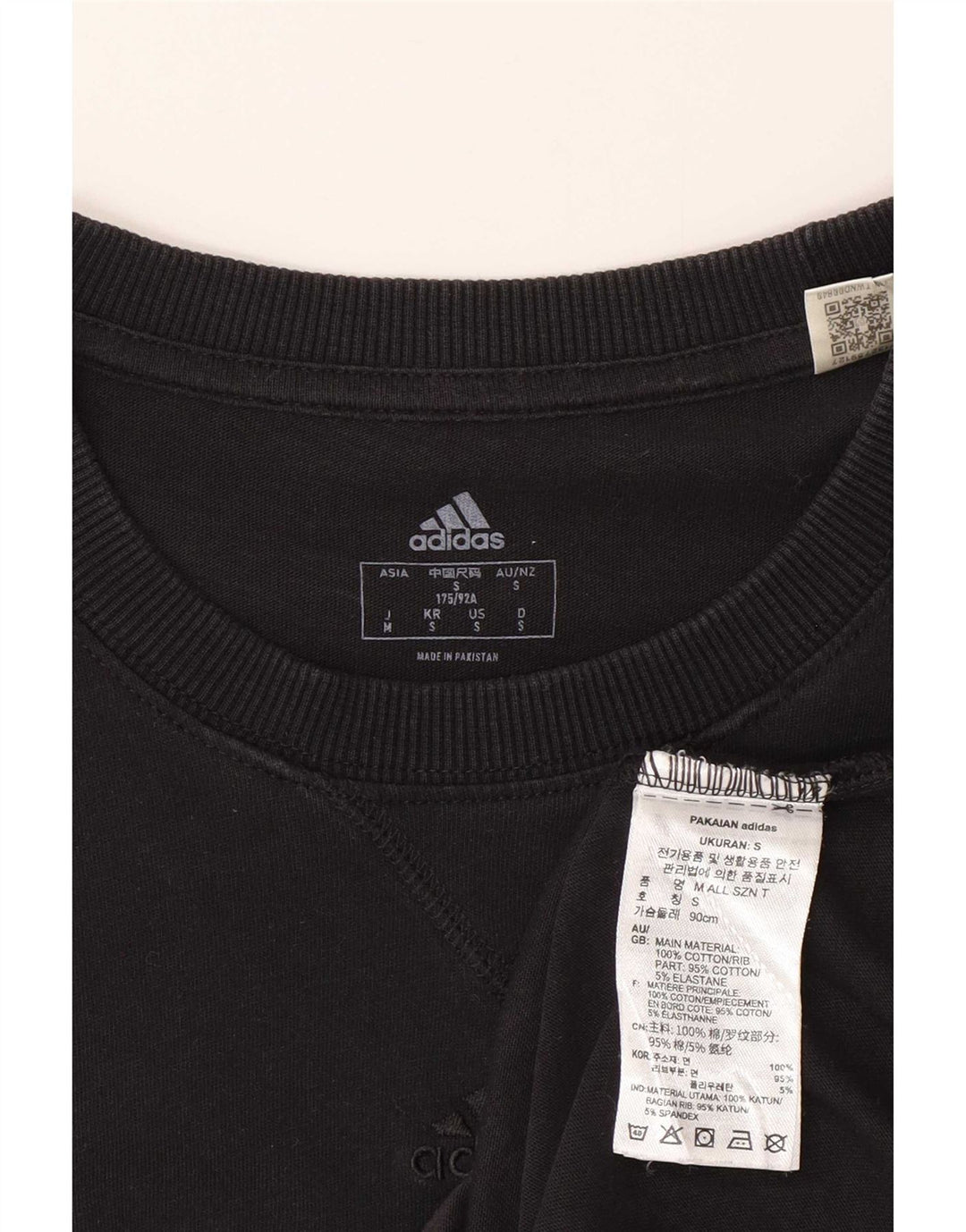 T-shirt Adidas da uomo Top Small in cotone nero
