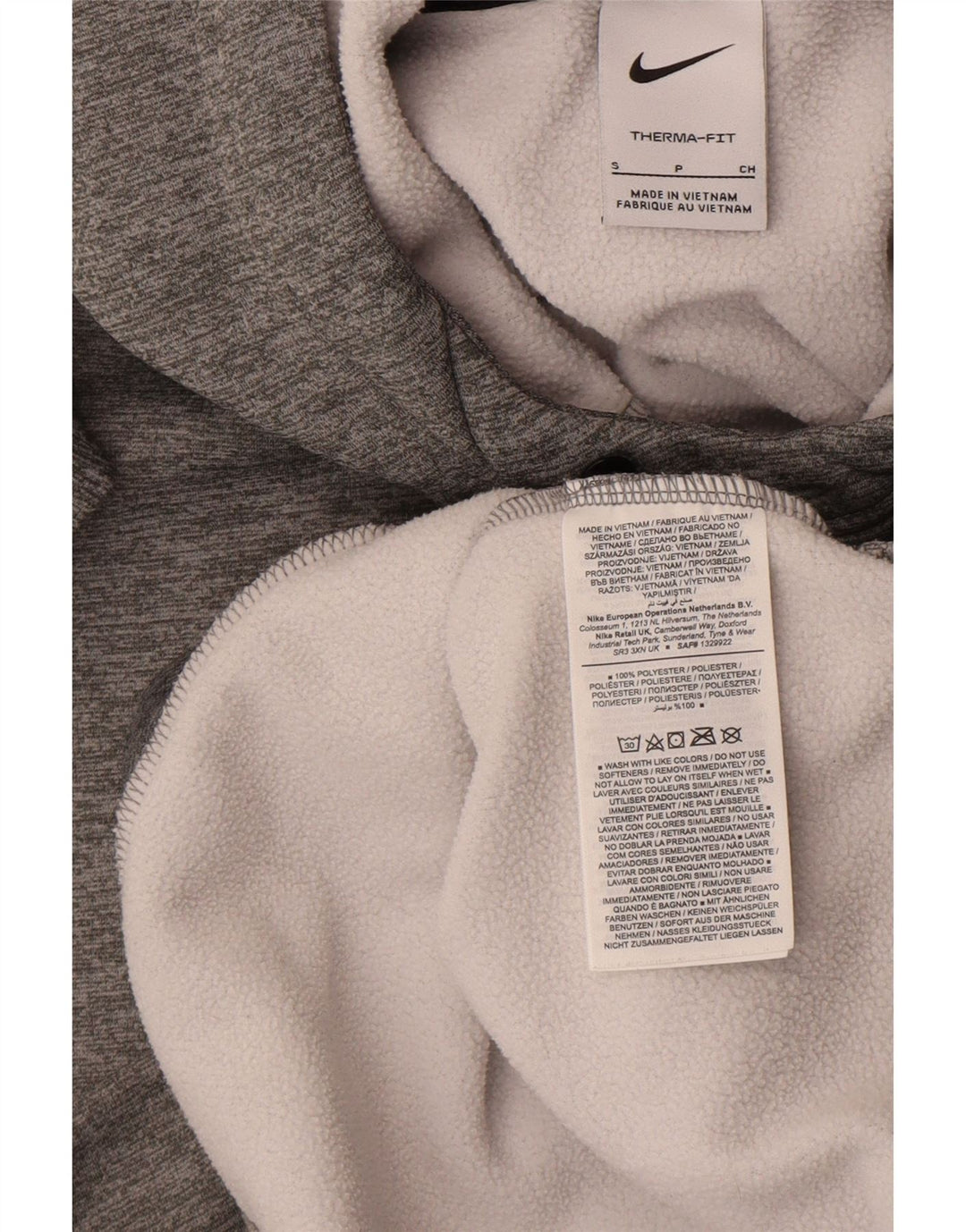 Felpa con cappuccio Nike Therma-Fit da uomo, piccola, in poliestere chiazzato grigio