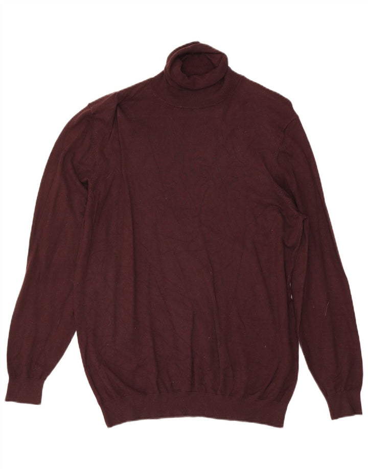 Maglione maglione collo alto da uomo Zara bordeaux medio