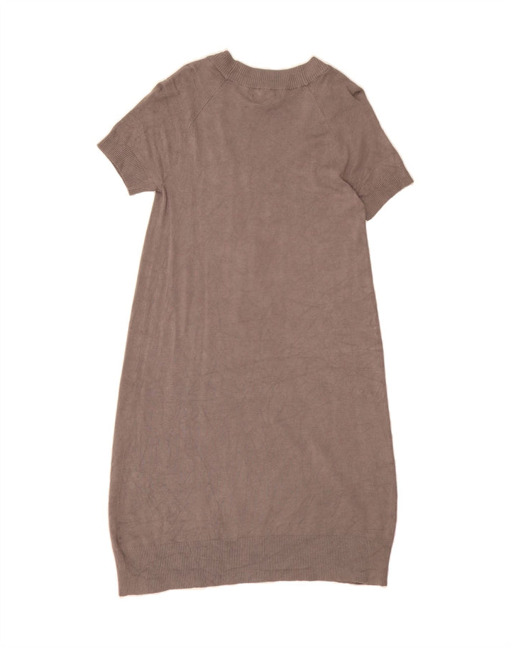 MOSSIMO Womens Short Sleeves Jumper Dress UK 12 Medium Grey Rayon Vintage Mossimo and Second-Hand Mossimo from Messina Hembry 