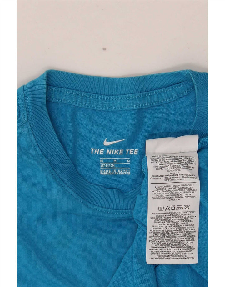 T-shirt da bambino Nike Top 10-11 anni in cotone blu medio