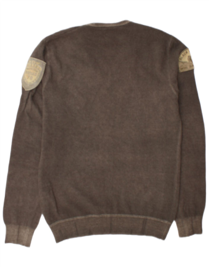 Maglione da uomo Diesel con scollo a V XL in lana grigia