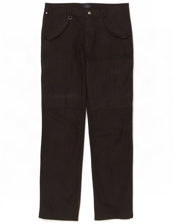 Pantaloni Cargo Dritti Uomo Trussardi IT 52 XL W34 L34 Cotone Nero