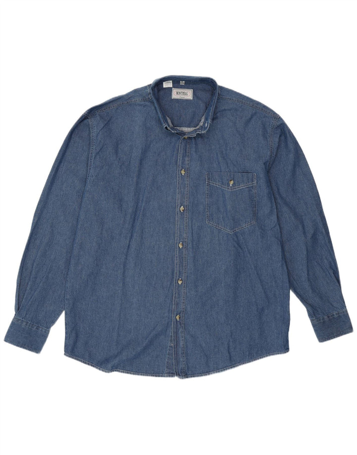 Camicia di jeans da uomo VINTAGE taglia 43/44 XL cotone blu