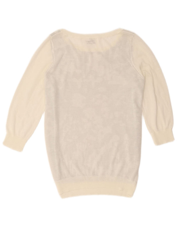 Maglione maglione da donna con scollo a barca Guess UK 14 mimetico bianco medio