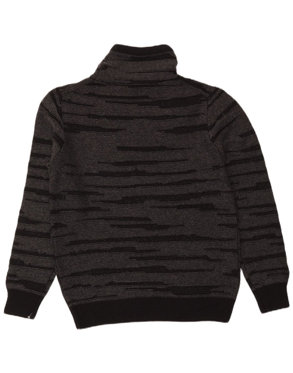 Maglione maglione da uomo Dkny a collo alto in cotone a righe nere medie