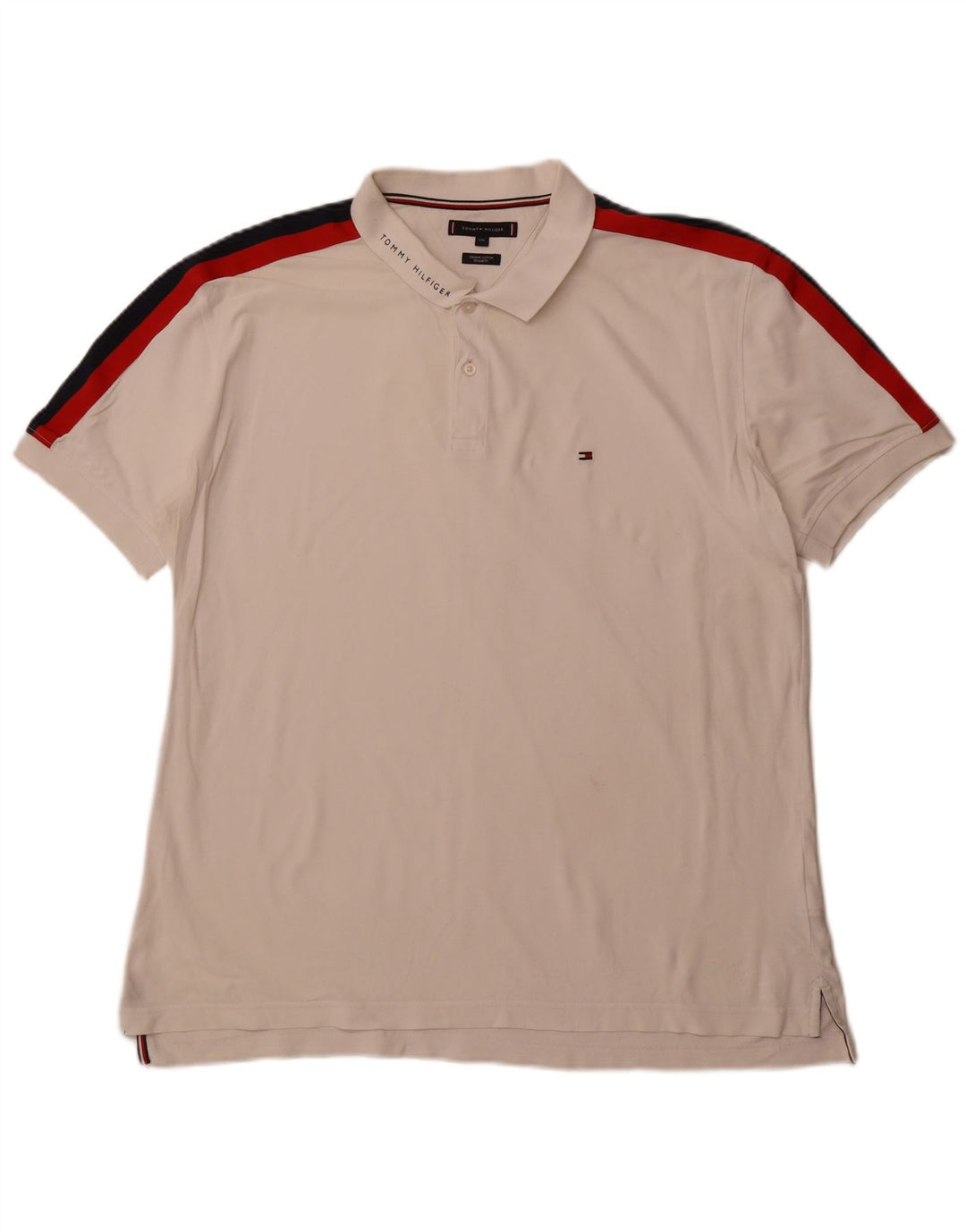 TOMMY HILFIGER Polo da uomo vestibilità regolare 2XL cotone color block bianco