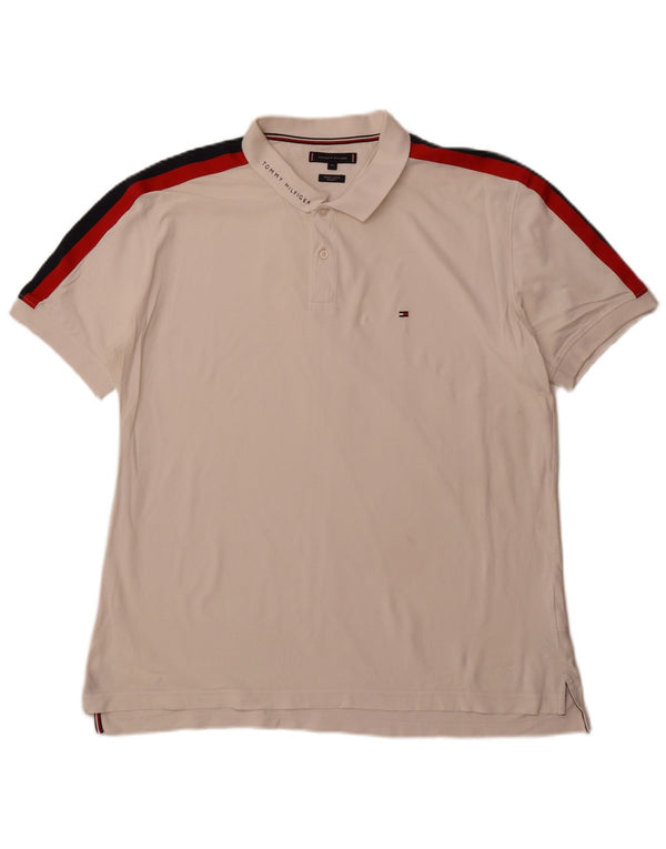 TOMMY HILFIGER Polo da uomo vestibilità regolare 2XL cotone color block bianco