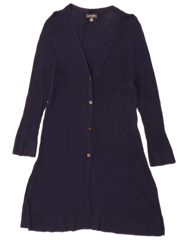 Maglione cardigan autografo da donna Marks & Spencer UK 10 piccolo blu navy