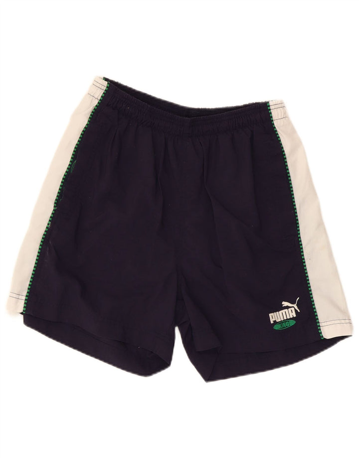 PUMA Mens Sport Shorts Small  Navy Blue Colourblock Polyamide