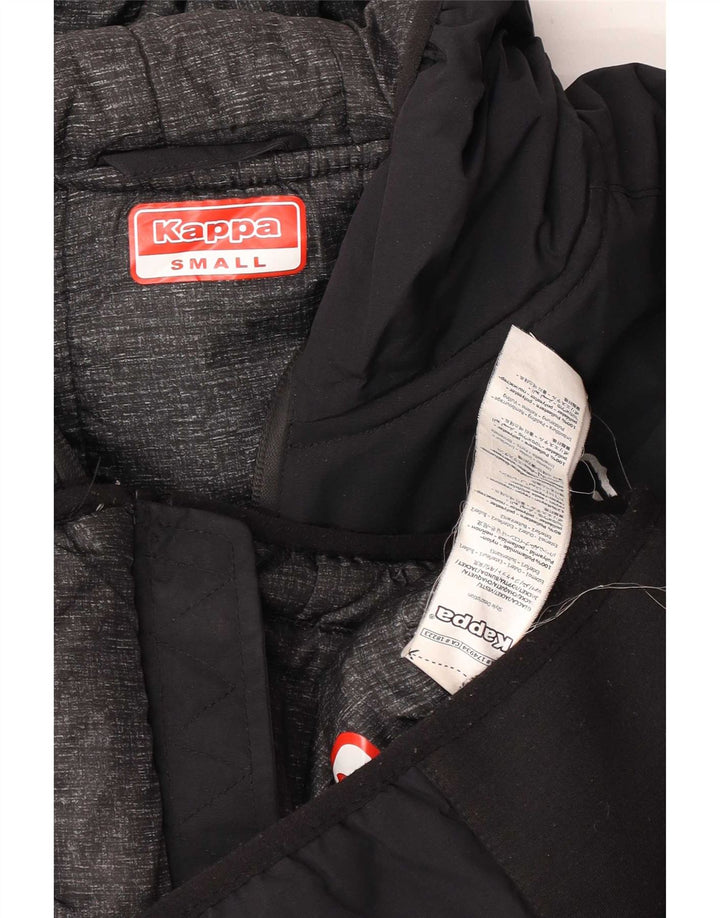 Giacca a vento grafica con cappuccio da uomo Kappa UK 36 Small nera in poliammide