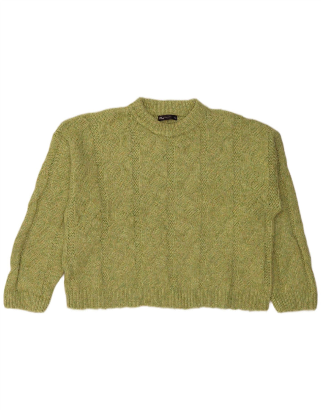 Maglione maglione girocollo oversize da donna Marks & Spencer UK 16 grande verde