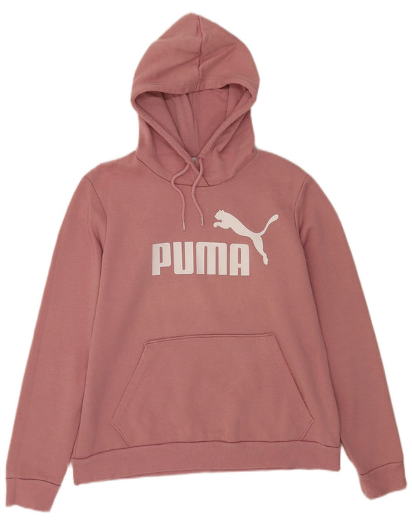 Felpa con cappuccio grafica da donna Puma UK 16 grande cotone rosa