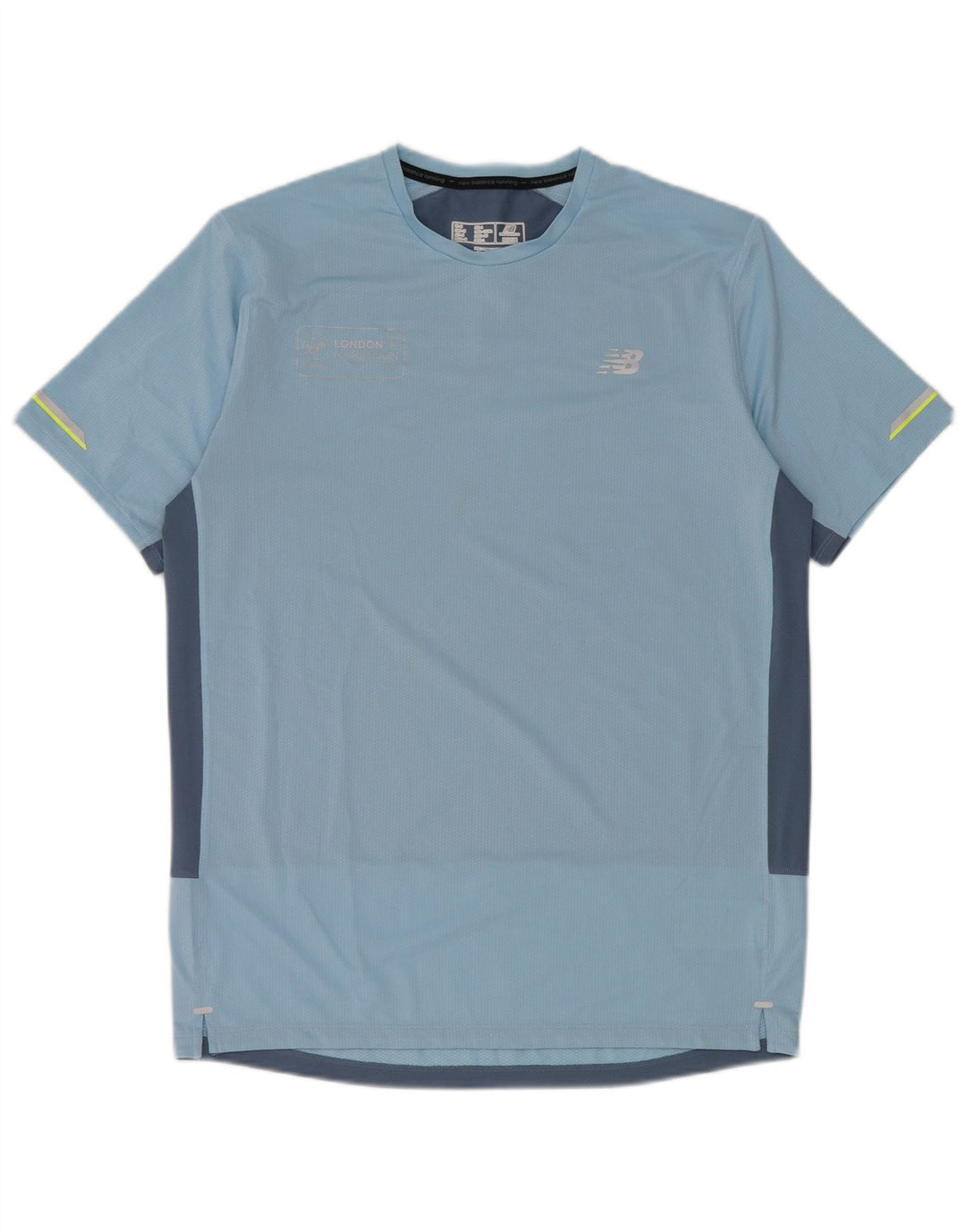 T-shirt da uomo New Balance Top in poliestere color block blu medio