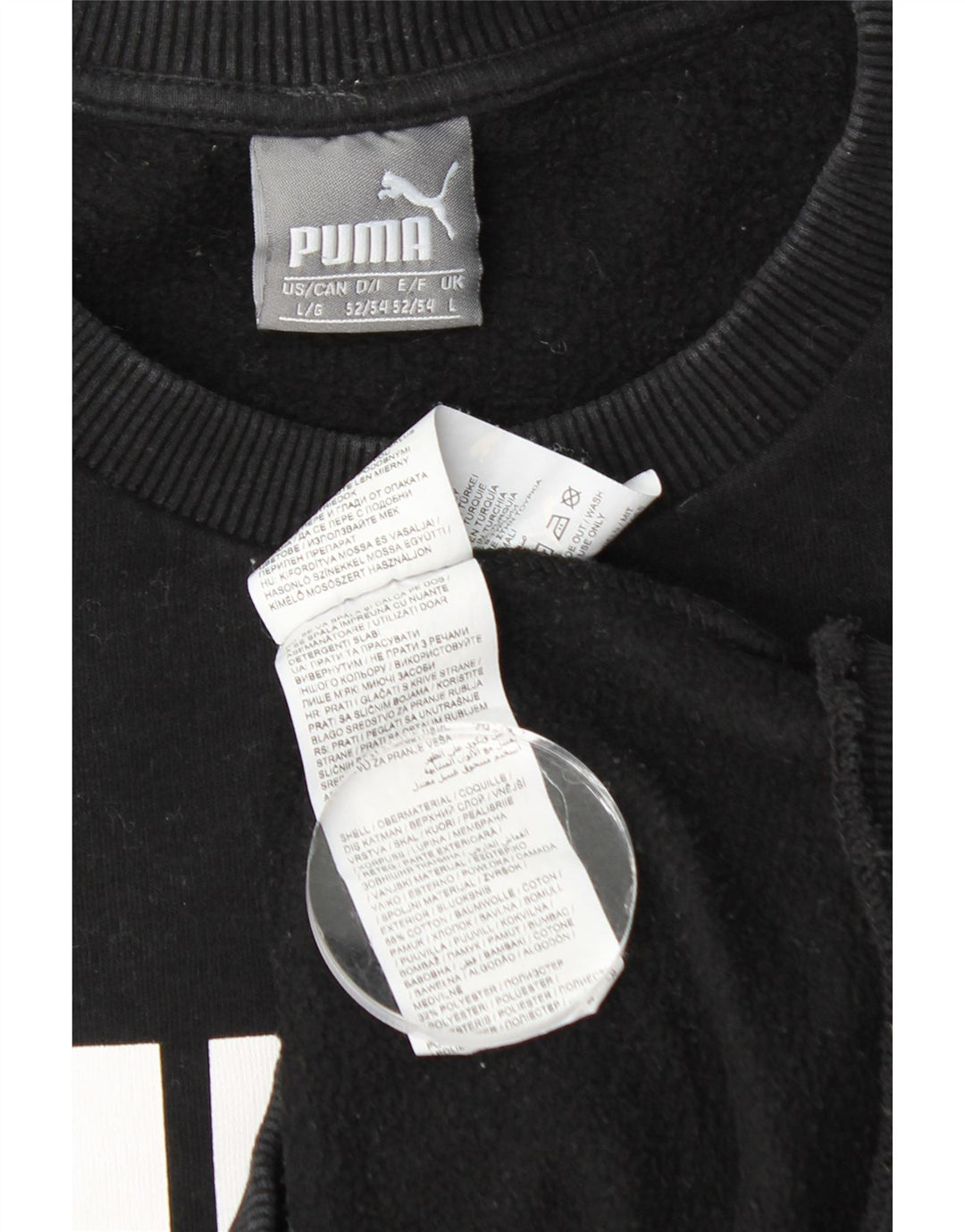 PUMA Felpa con grafica da uomo Maglione grande in cotone nero