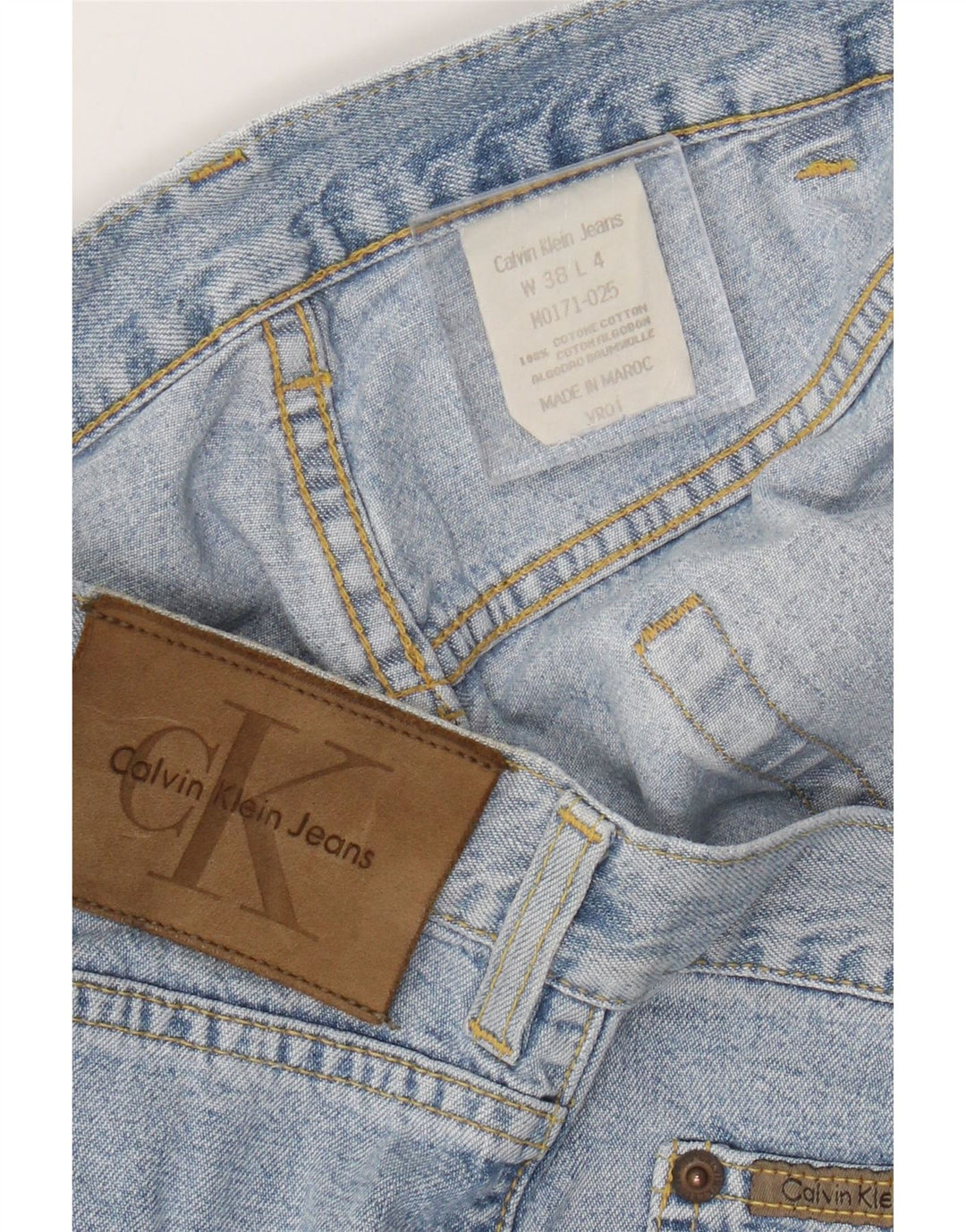 Jeans dritti da uomo Calvin Klein W38 L29 cotone blu