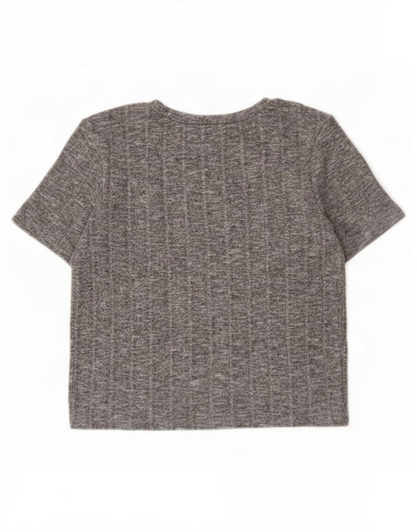 T-shirt corta da donna Zara UK 12 Grigio medio