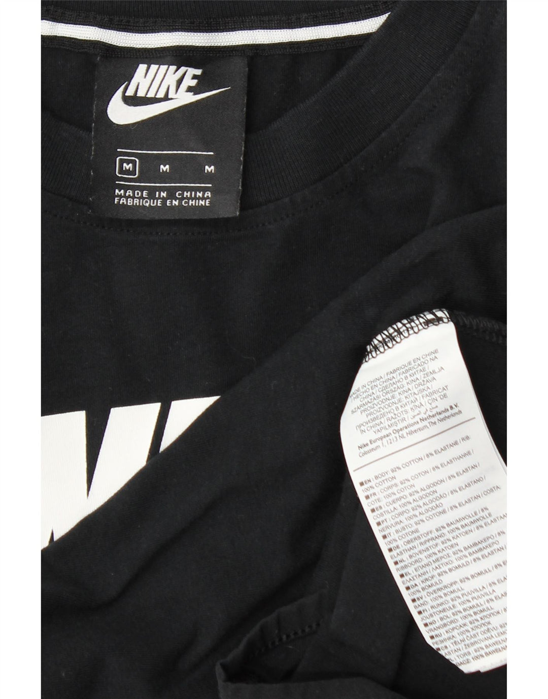 Body grafico da donna Nike UK 12 cotone medio nero