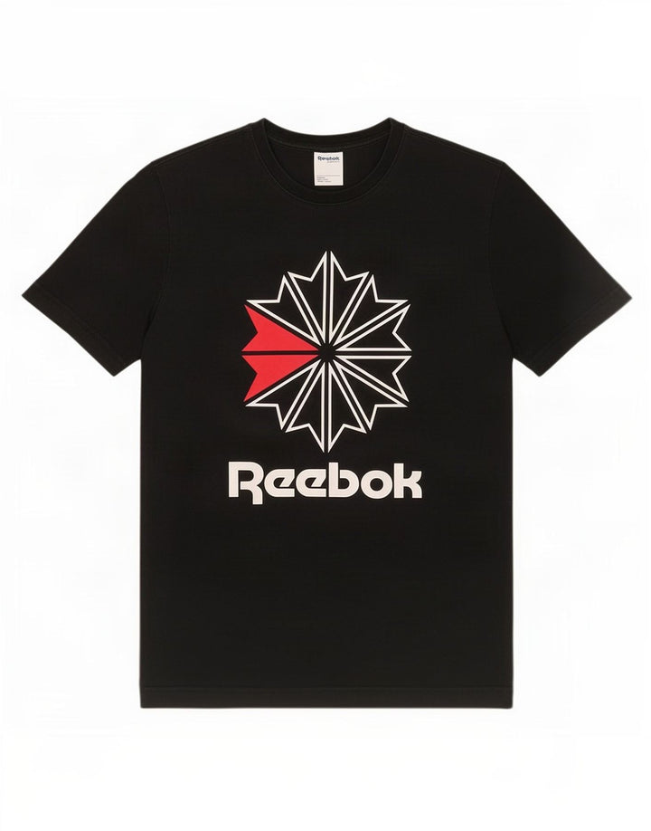 T-shirt grafica da uomo Reebok Top media nera
