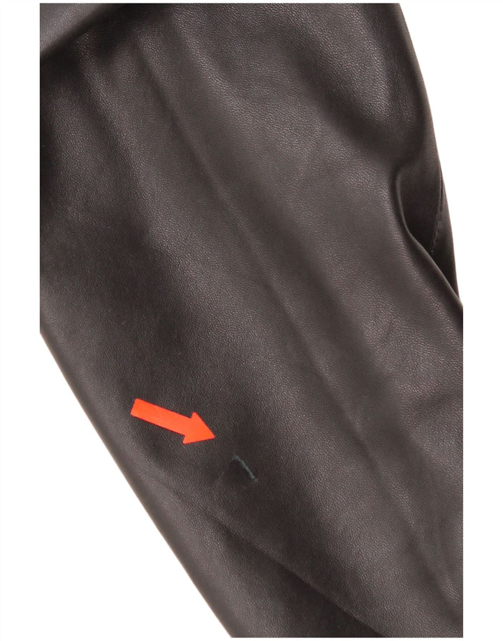 Giacca in pelle da donna vintage UK 14 in pelle nera media