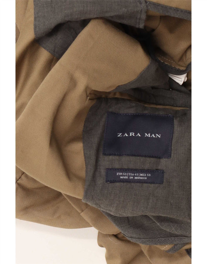 Giacca blazer da uomo a 2 bottoni Zara EU 50 media kaki classica