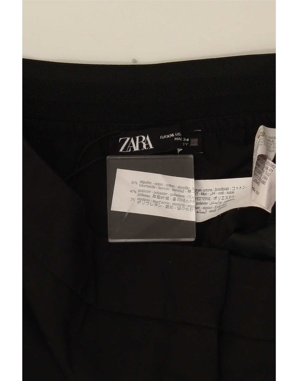 Pantaloni chino affusolati a vita alta da donna Zara 2XL W34 L27 cotone nero