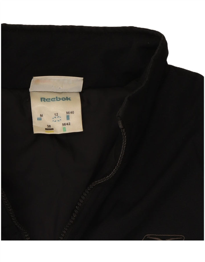 REEBOK Womens Gilet UK 12 Medium Black Polyester