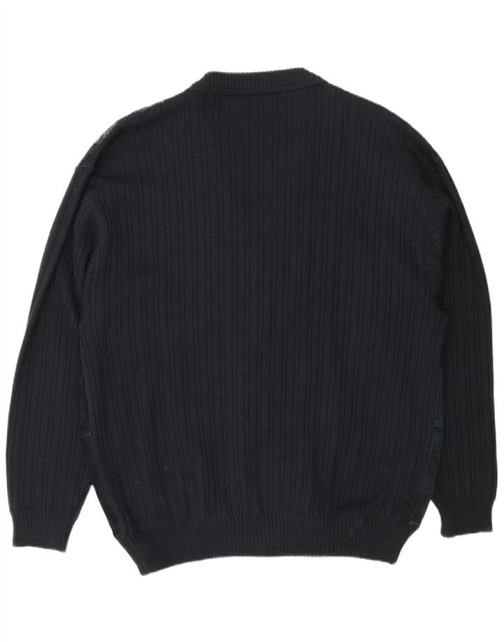 Maglione cardigan da uomo Malagrida XL in lana a righe nere