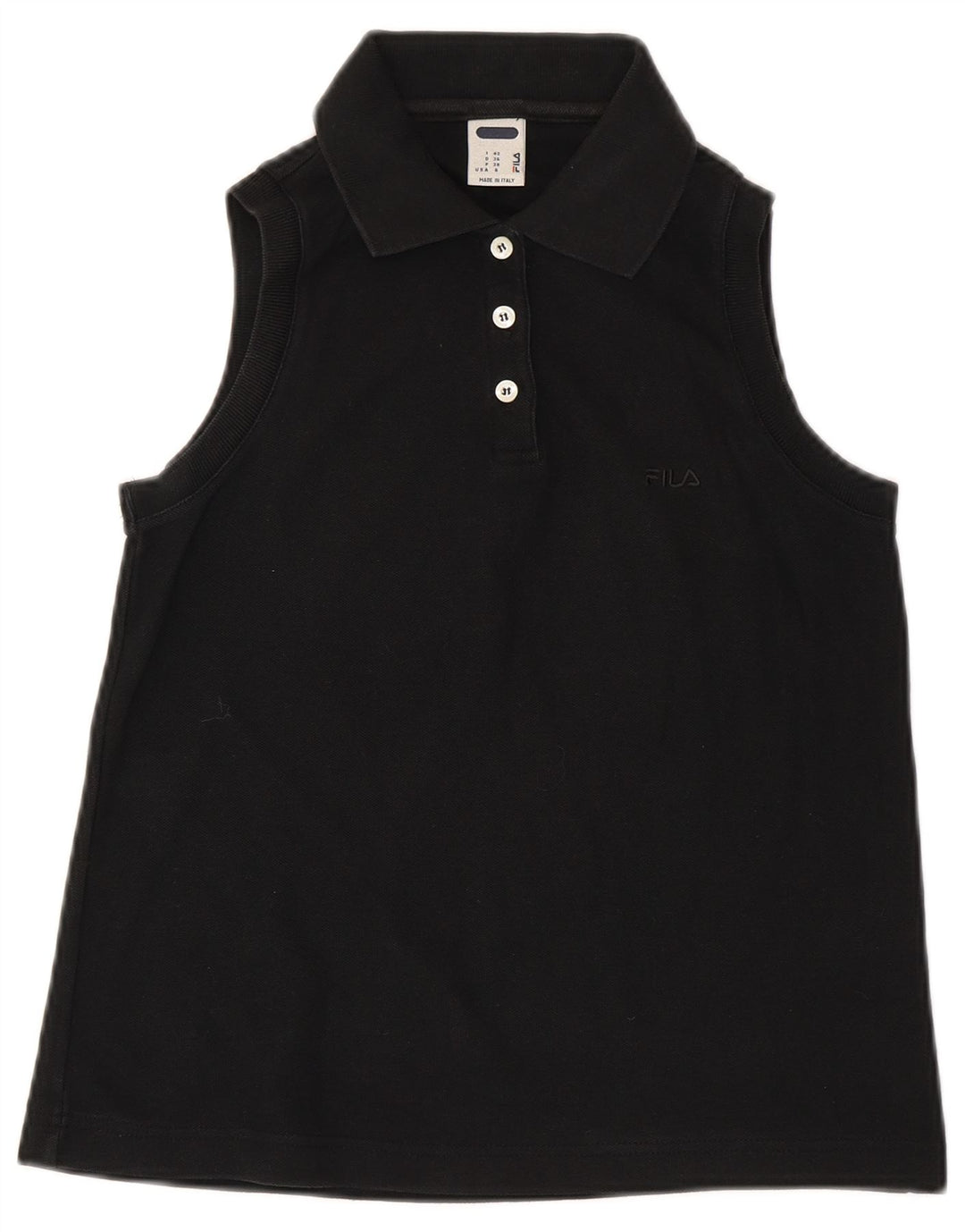 Polo senza maniche da donna Fila IT 42 cotone nero medio