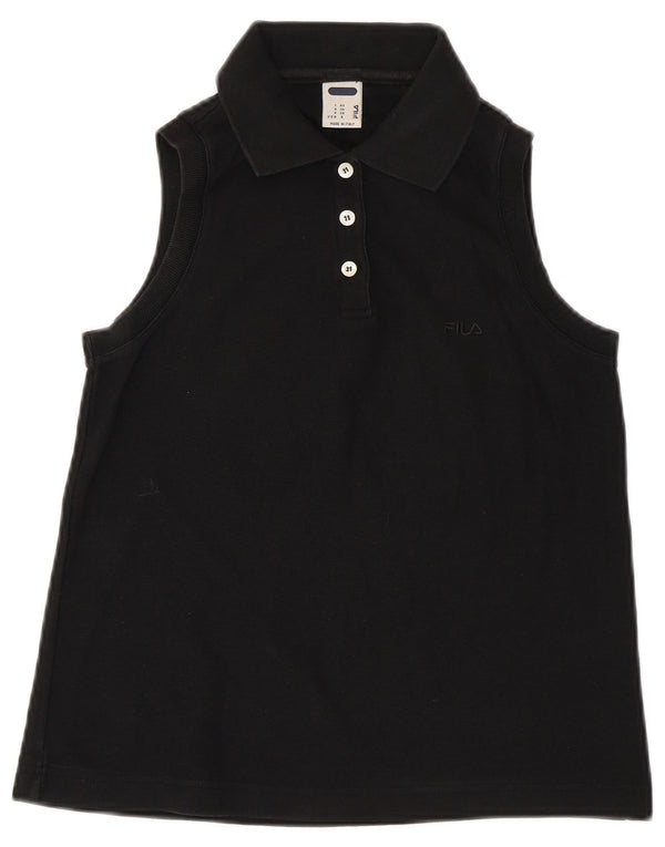 Polo senza maniche da donna Fila IT 42 cotone nero medio