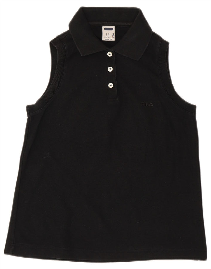 Polo senza maniche da donna Fila IT 42 cotone nero medio