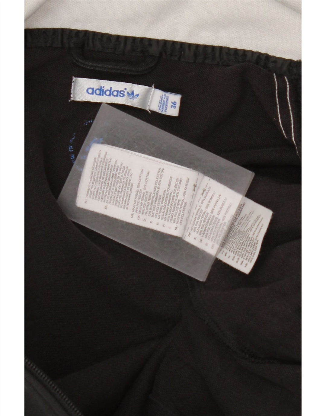 Giacca da tuta da donna ADIDAS EU 36 Small Black Colourblock Cotton