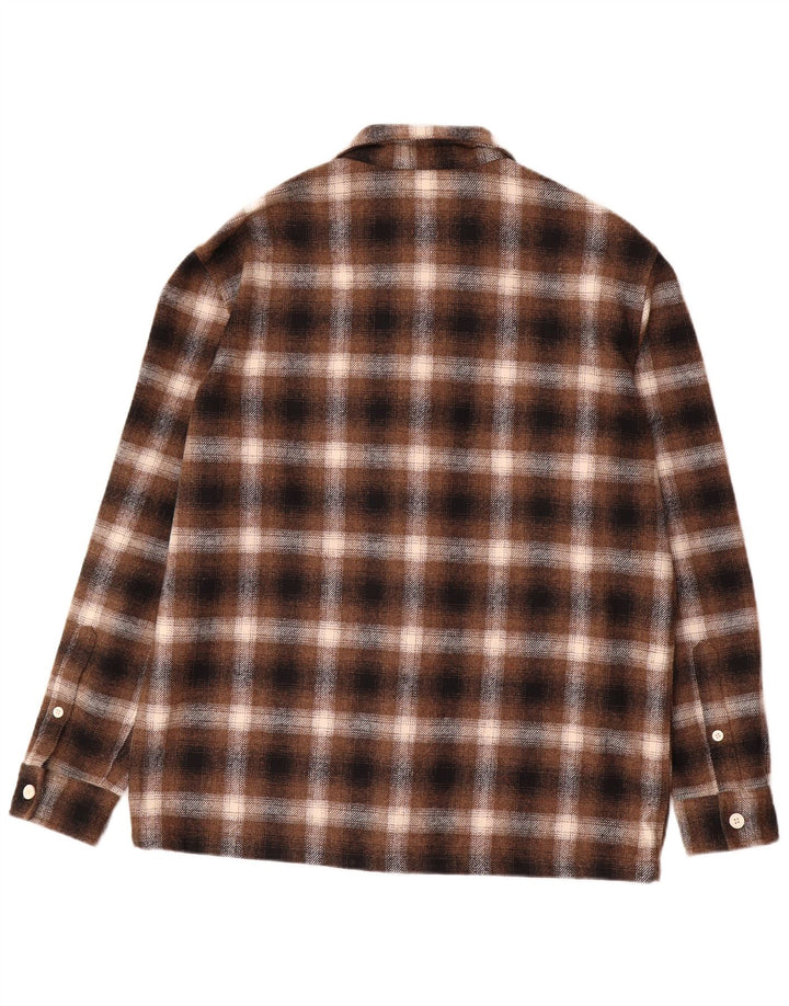 Jack Wills Mens Overshirt Camicia di flanella a quadri marrone medio