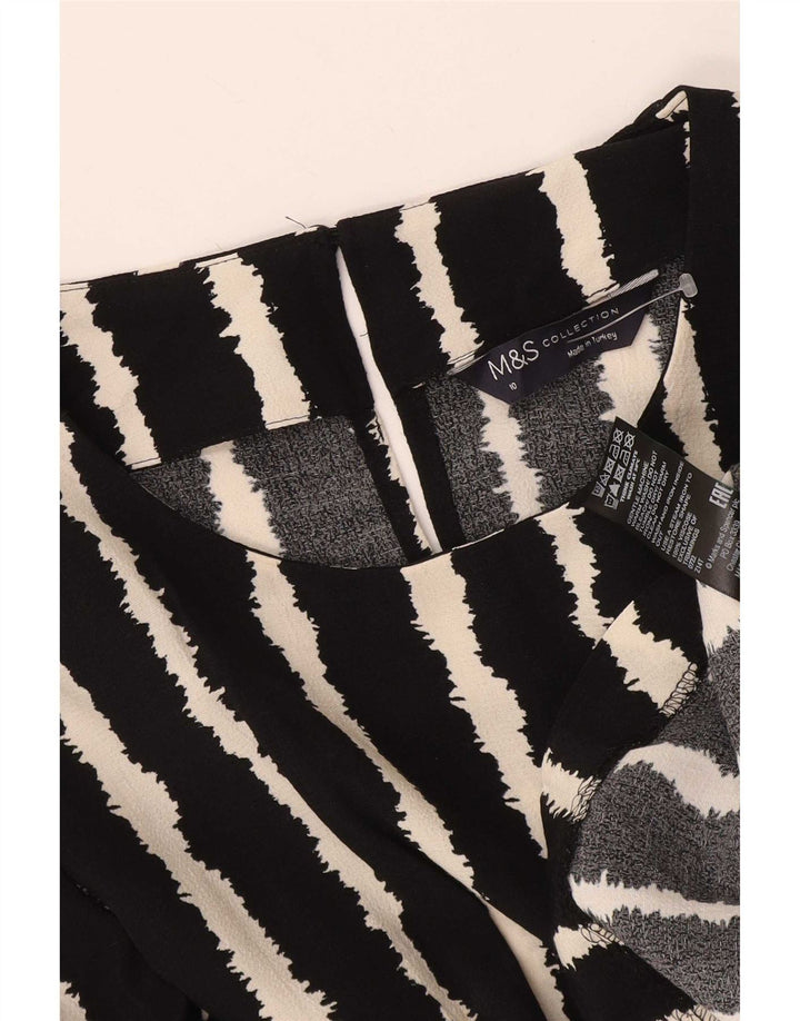 Camicetta a maniche lunghe da donna Marks & Spencer UK 10 piccola a righe nere