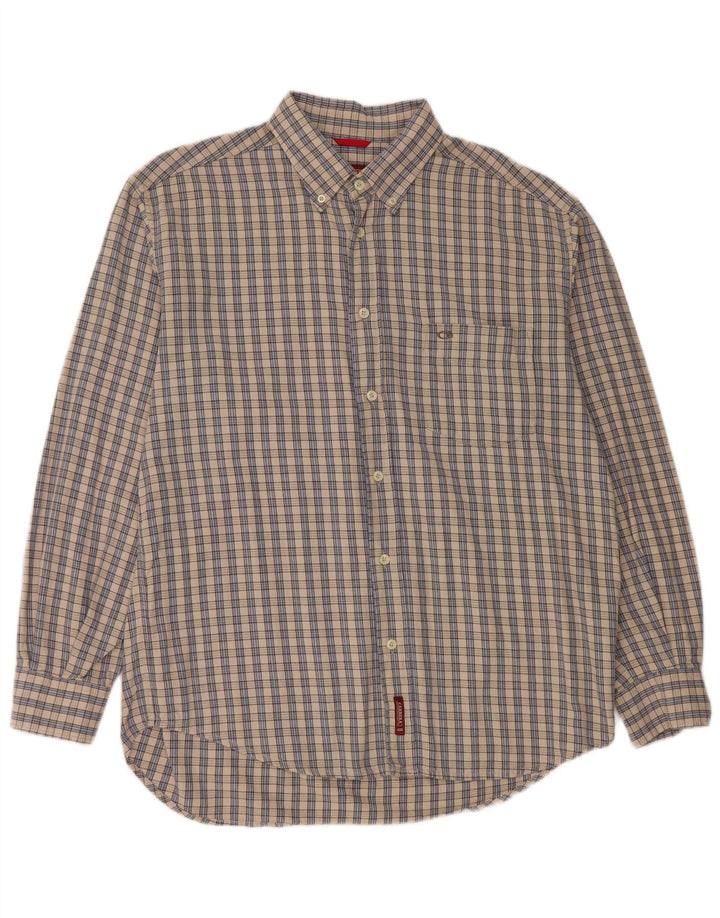 Camicia da uomo in flanella Carrera, cotone a quadri grigi grandi