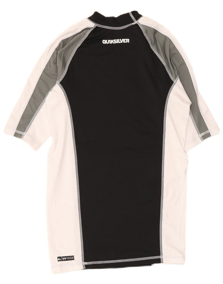 T-shirt grafica da uomo Quiksilver Top grande in poliestere color block nero