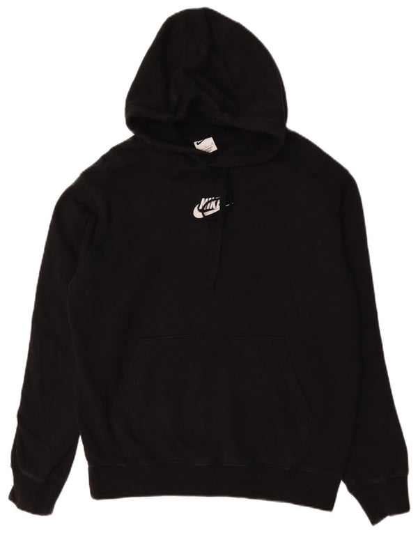 Felpa con cappuccio grafica Nike da uomo, piccola, in cotone color block nero