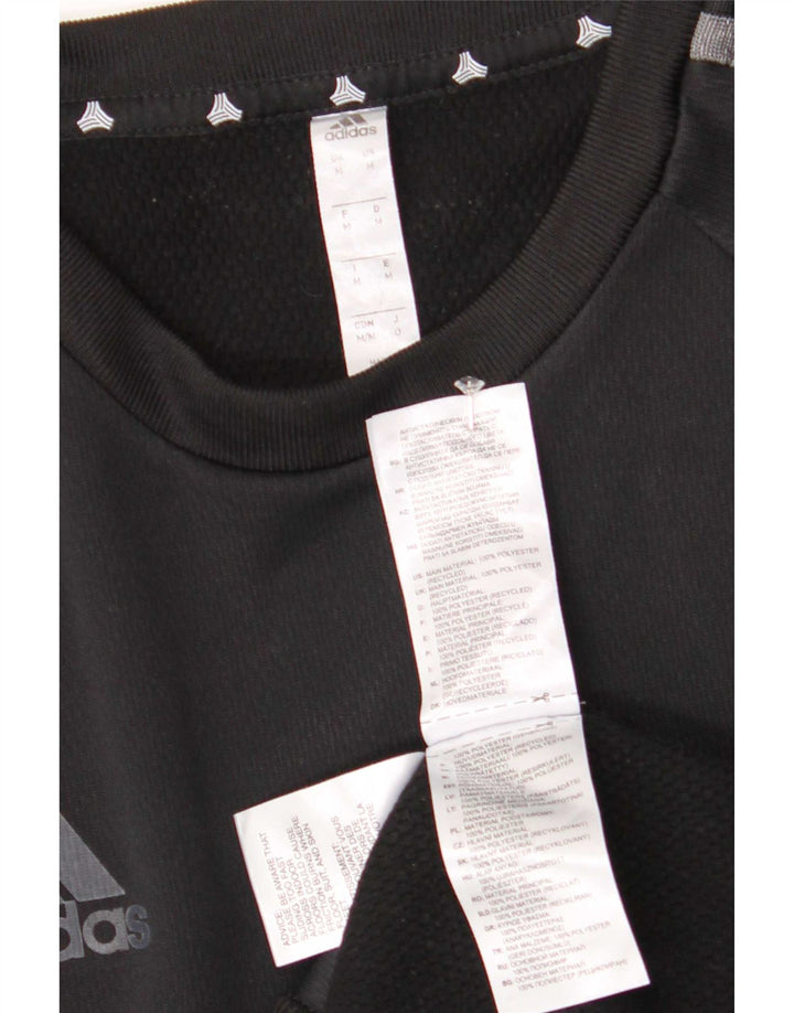 Felpa grafica da uomo Adidas Felpa media nera in poliestere