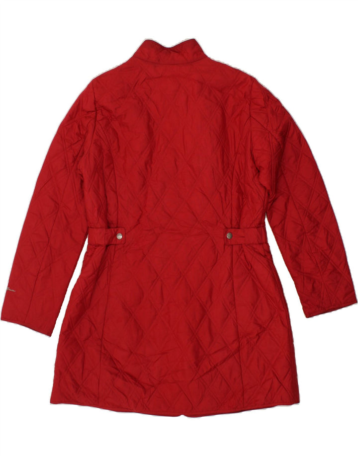 EDDIE BAUER Womens Quilted Overcoat UK 16 Large Red Vintage Eddie Bauer and Second-Hand Eddie Bauer from Messina Hembry 