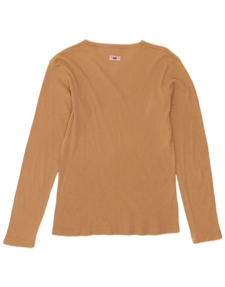 Levi's Top da donna a maniche lunghe UK 12 Cotone beige medio