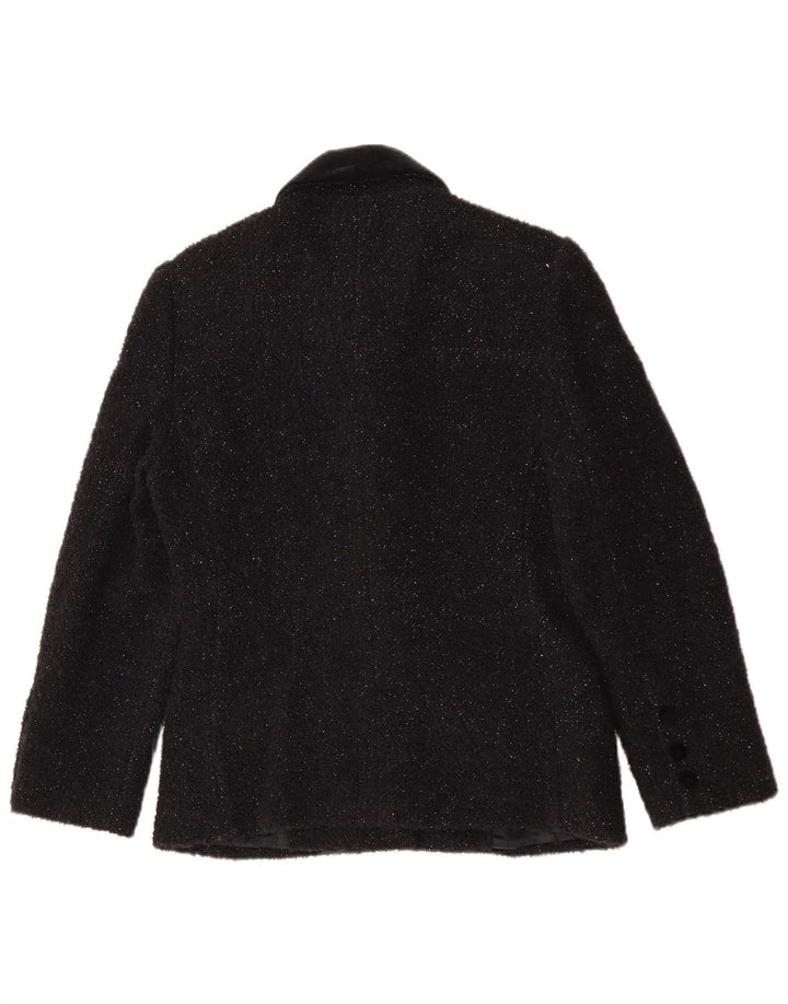 Giacca blazer a 5 bottoni da donna Marisa UK 12 media nera screziata