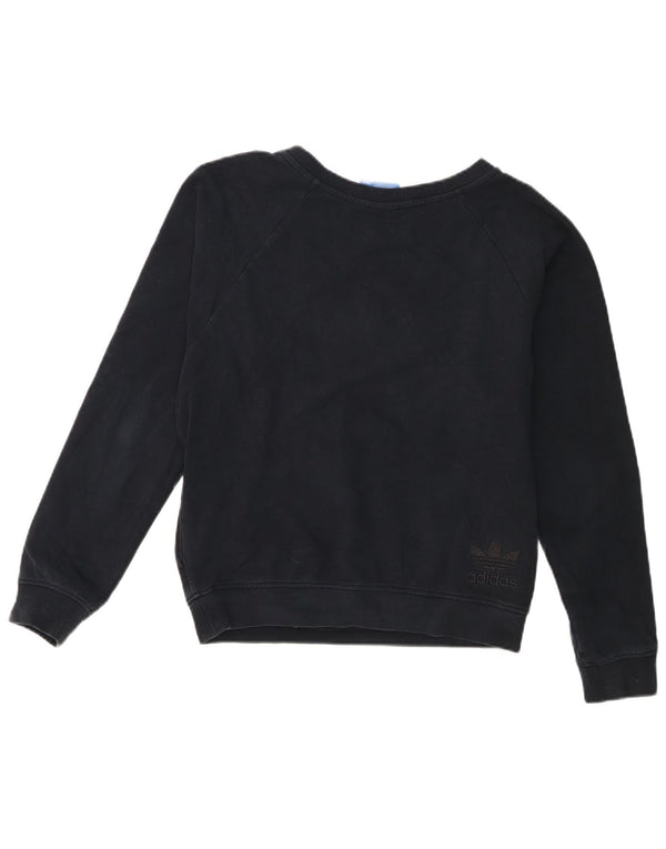 Felpa oversize grafica da donna Adidas UK 10 Small Blu Navy