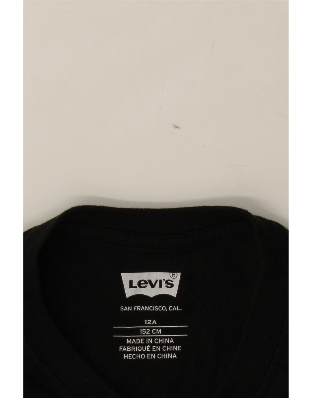 LEVI'S Boys Graphic T-Shirt Top 11-12 Years Black Vintage Levi's and Second-Hand Levi's from Messina Hembry 