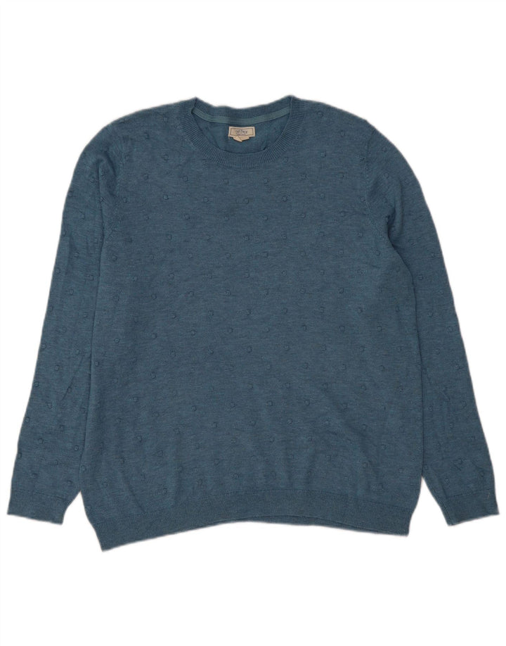 Maglione maglione girocollo da donna Fat Face UK 16 grande poliestere blu