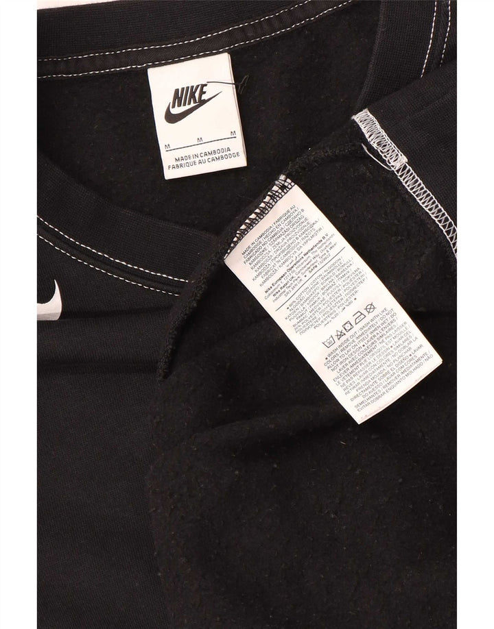 Felpa oversize con grafica Nike da uomo, maglione, cotone nero medio