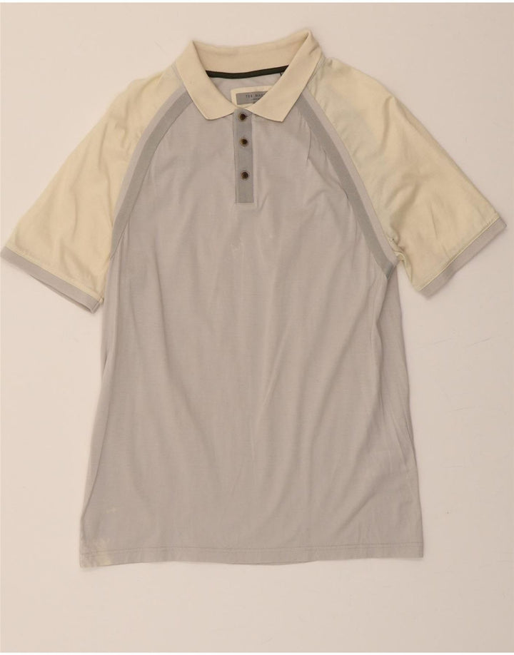 TED BAKER Mens Polo Shirt Size 2 Small Grey Colourblock Cotton Vintage Ted Baker and Second-Hand Ted Baker from Messina Hembry 