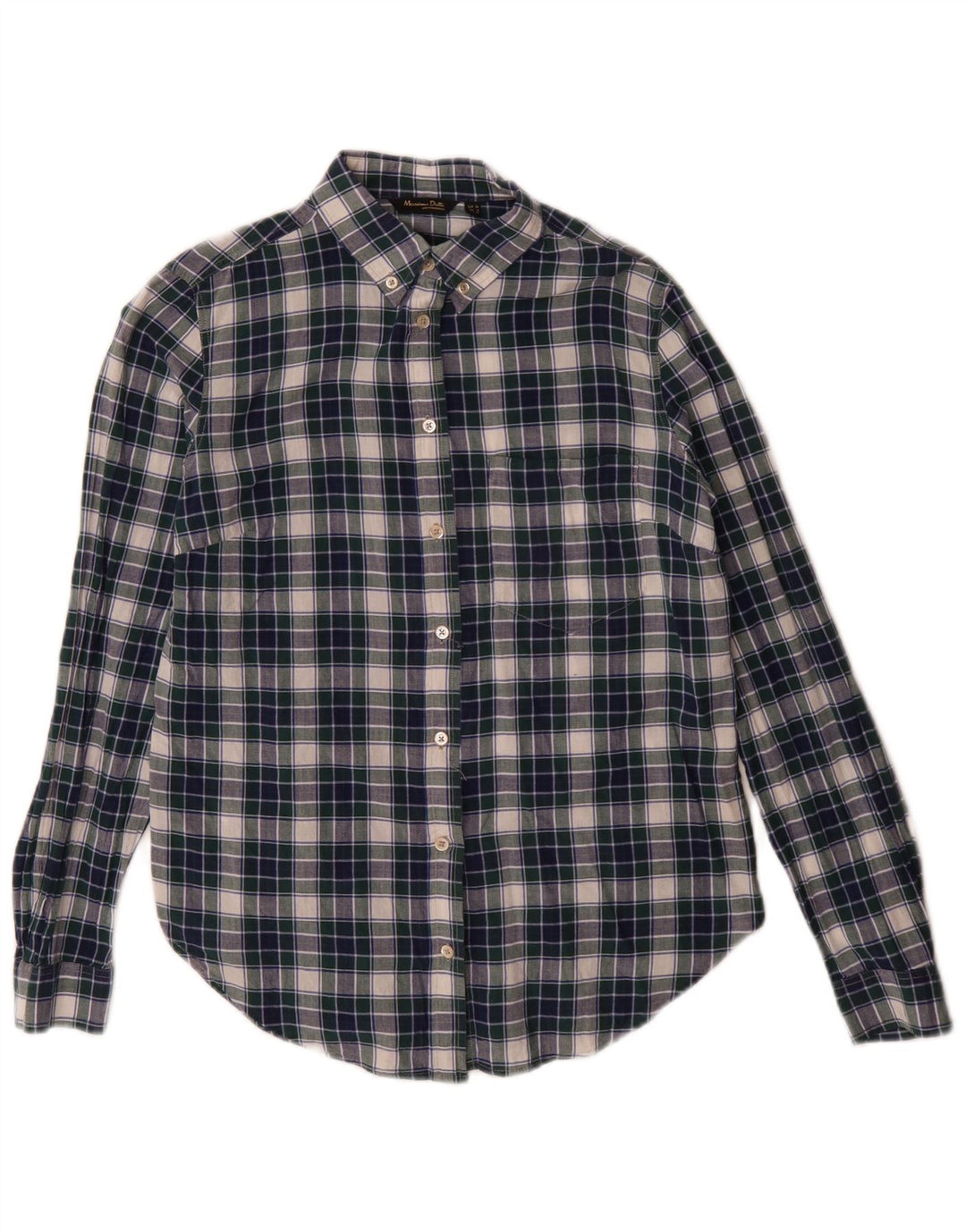 Camicia da donna vestibilità ampia Massimo Dutti EU 36 piccolo cotone scozzese blu